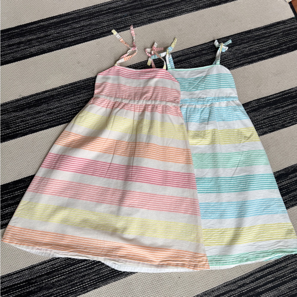 Crazy 8 Dresses Girls Set‎ of 2 Cotton Sumer Sundress Size S (5-6)